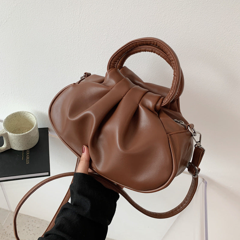 Wholesale Retro cloud pleated solid color versatile women's bag hand-held underarm bag shoulder bag messenger bag